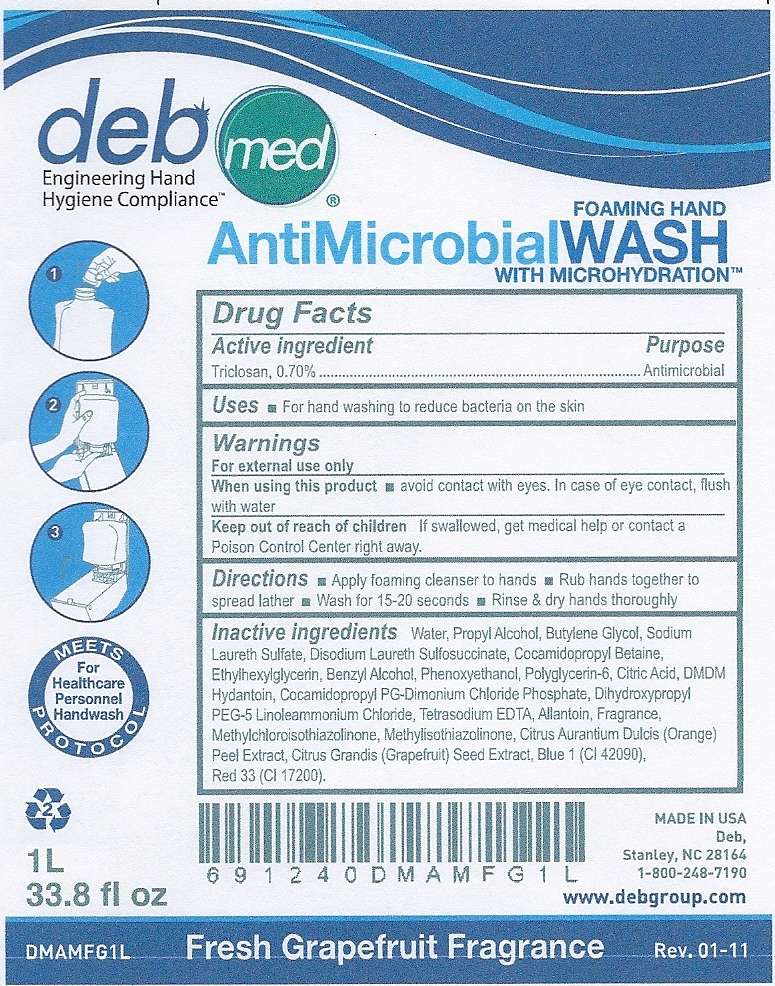 Deb Med Antimicrobial Foaming Hand Wash Fresh Grapefruit